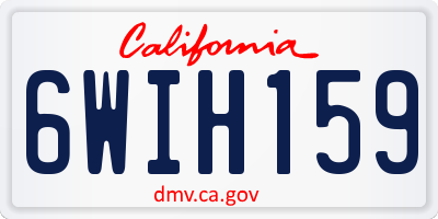 CA license plate 6WIH159