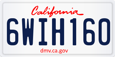CA license plate 6WIH160