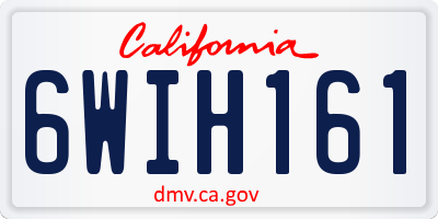 CA license plate 6WIH161