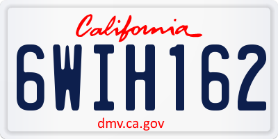 CA license plate 6WIH162