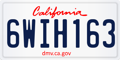 CA license plate 6WIH163