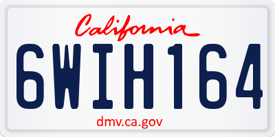 CA license plate 6WIH164