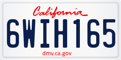 CA license plate 6WIH165