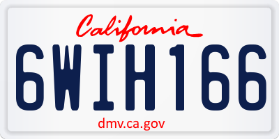CA license plate 6WIH166