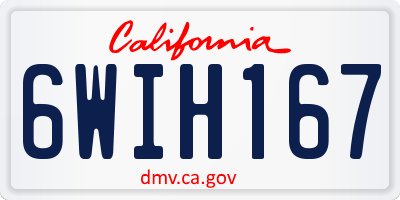 CA license plate 6WIH167