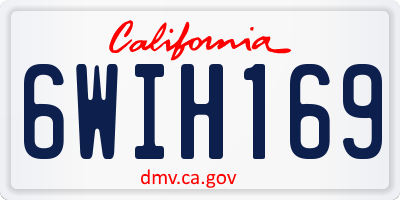 CA license plate 6WIH169