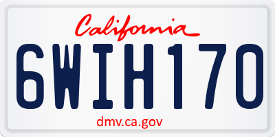 CA license plate 6WIH170