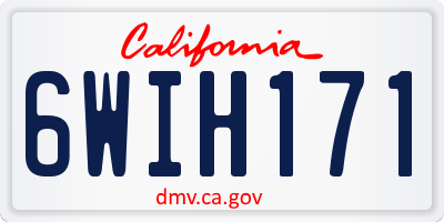 CA license plate 6WIH171