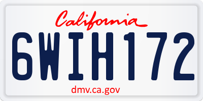CA license plate 6WIH172