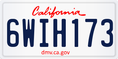 CA license plate 6WIH173