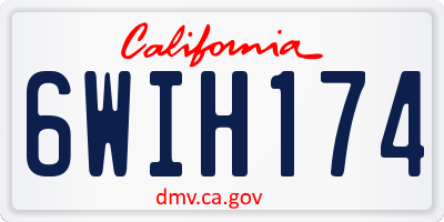 CA license plate 6WIH174