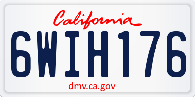 CA license plate 6WIH176