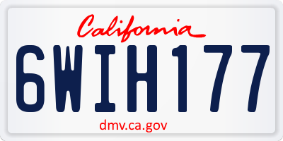 CA license plate 6WIH177