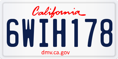 CA license plate 6WIH178