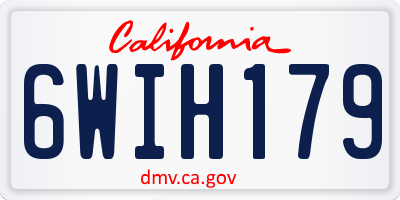CA license plate 6WIH179