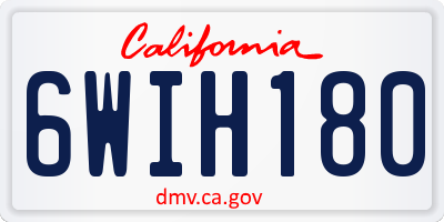 CA license plate 6WIH180