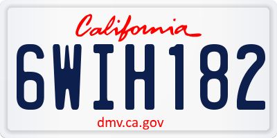 CA license plate 6WIH182