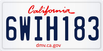 CA license plate 6WIH183
