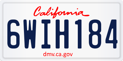 CA license plate 6WIH184