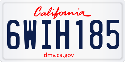 CA license plate 6WIH185