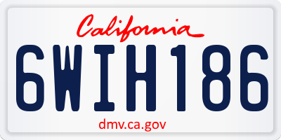 CA license plate 6WIH186