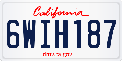 CA license plate 6WIH187