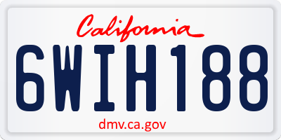 CA license plate 6WIH188
