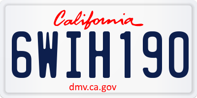 CA license plate 6WIH190
