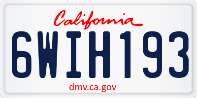 CA license plate 6WIH193