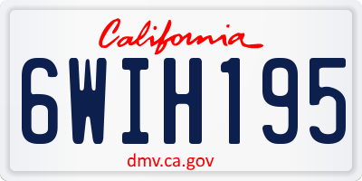 CA license plate 6WIH195