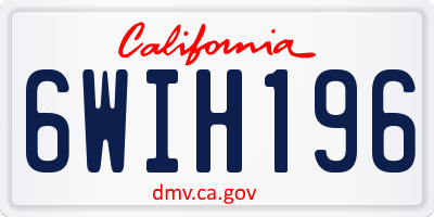 CA license plate 6WIH196
