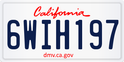CA license plate 6WIH197