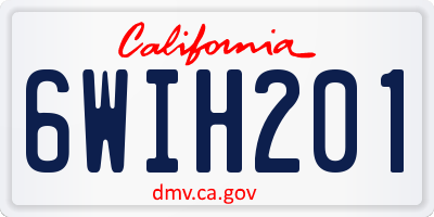CA license plate 6WIH201