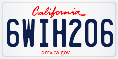 CA license plate 6WIH206