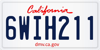 CA license plate 6WIH211