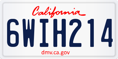 CA license plate 6WIH214