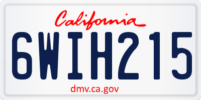 CA license plate 6WIH215