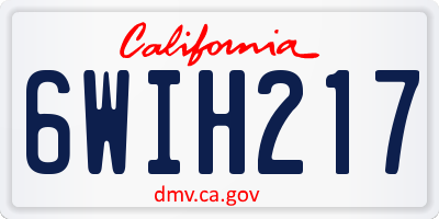 CA license plate 6WIH217