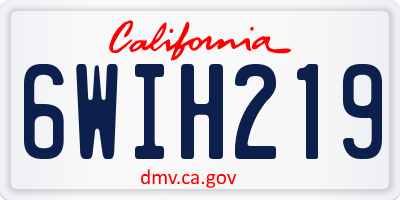 CA license plate 6WIH219