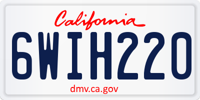 CA license plate 6WIH220
