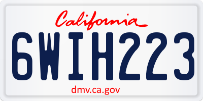 CA license plate 6WIH223