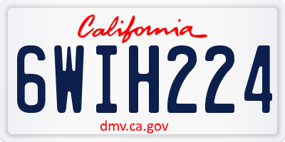 CA license plate 6WIH224
