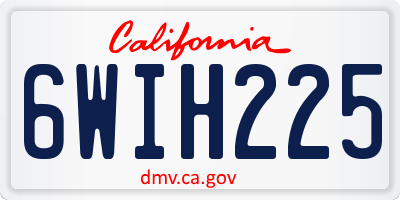 CA license plate 6WIH225