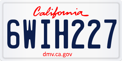 CA license plate 6WIH227
