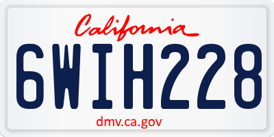 CA license plate 6WIH228