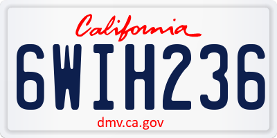 CA license plate 6WIH236