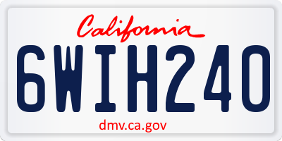 CA license plate 6WIH240