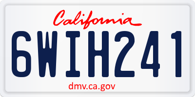 CA license plate 6WIH241