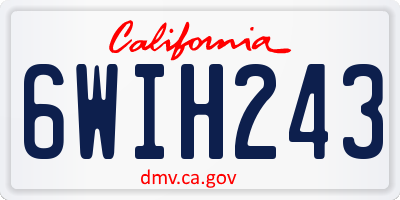 CA license plate 6WIH243