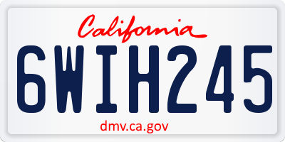 CA license plate 6WIH245